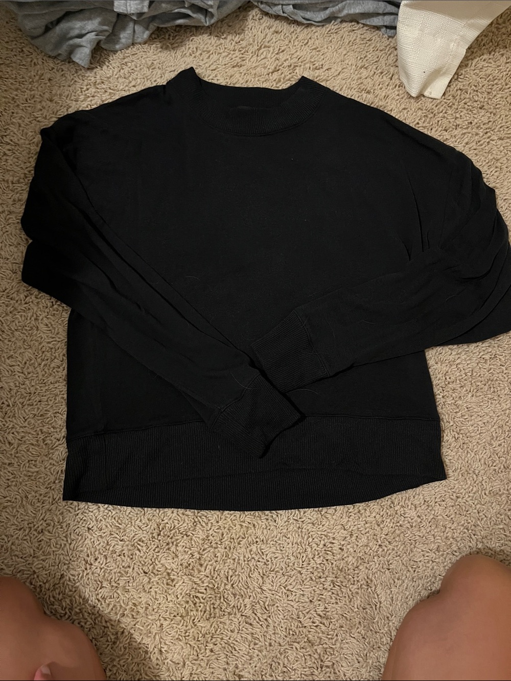 J. Crew Black Crewneck Sweater - Minimal Ribbed Trim